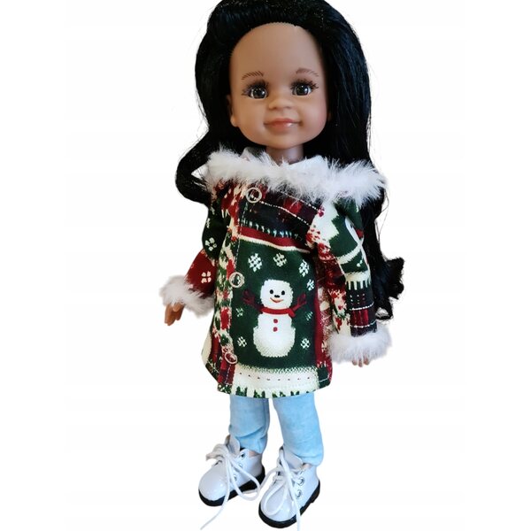 Cappotto invernale con pelliccia per bambola Paola Reina 32cm, abbigliamento invernale