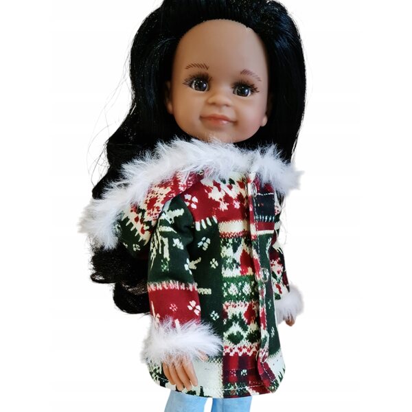Cappotto invernale con pelliccia per bambola Paola Reina 32cm, abbigliamento invernale