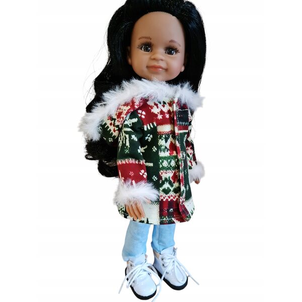 Cappotto invernale con pelliccia per bambola Paola Reina 32cm, abbigliamento invernale