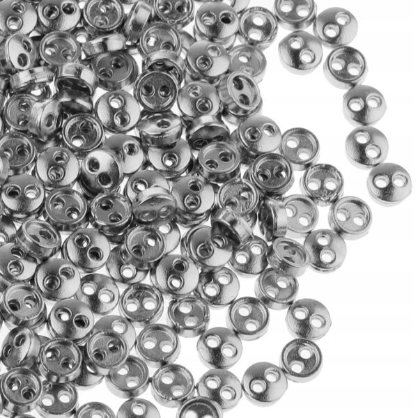 Set 300 Mini Bottoni in Metallo Argento per Cucito e Accessori DIY