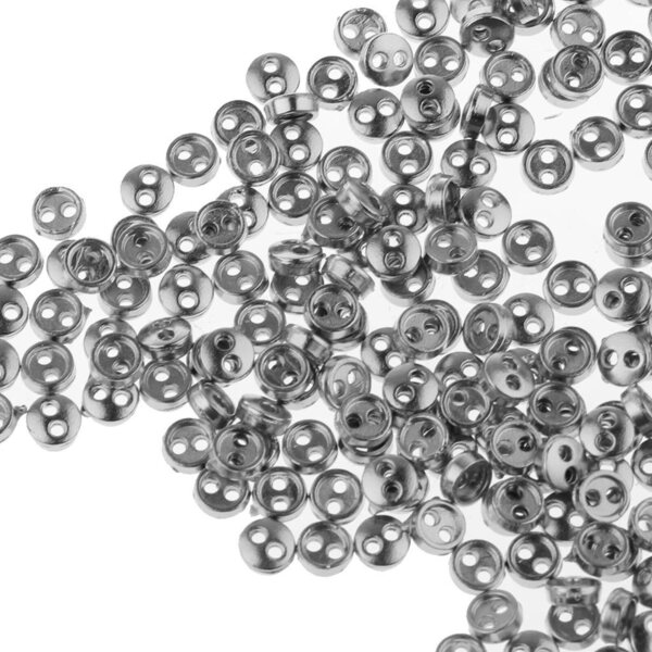 Set 300 Mini Bottoni in Metallo Argento per Cucito e Accessori DIY