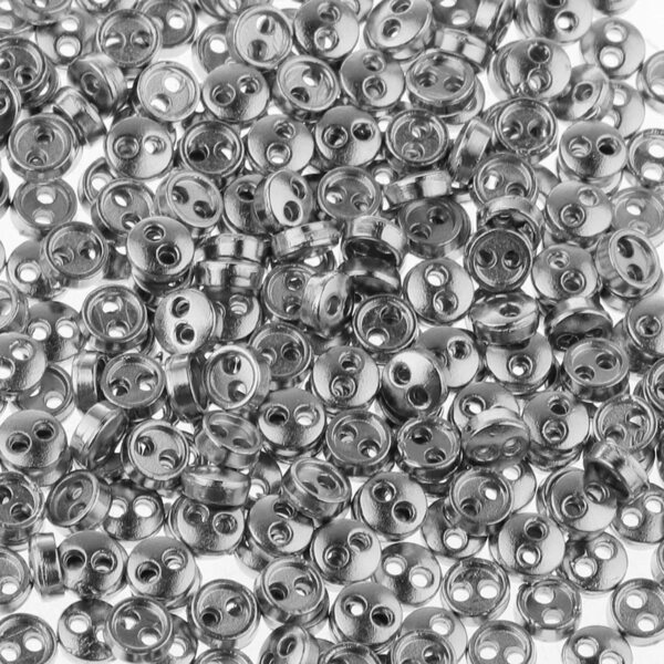 Set 300 Mini Bottoni in Metallo Argento per Cucito e Accessori DIY