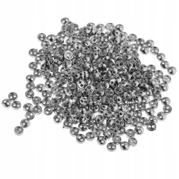 Set 300 Mini Bottoni in Metallo Argento per Cucito e Accessori DIY