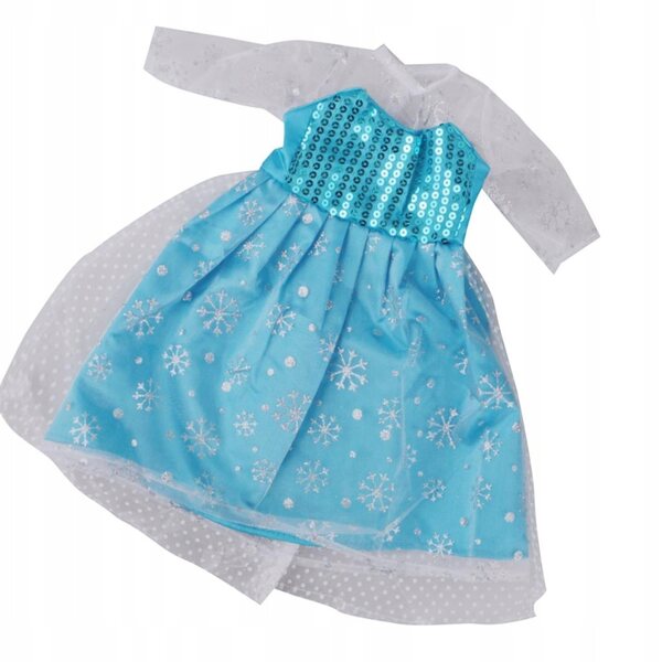 Elegantes blaues Kleid mit Pailletten für 45 cm große 18-Zoll-Puppen