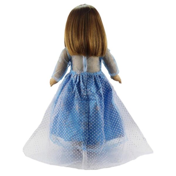 Elegantes blaues Kleid mit Pailletten für 45 cm große 18-Zoll-Puppen