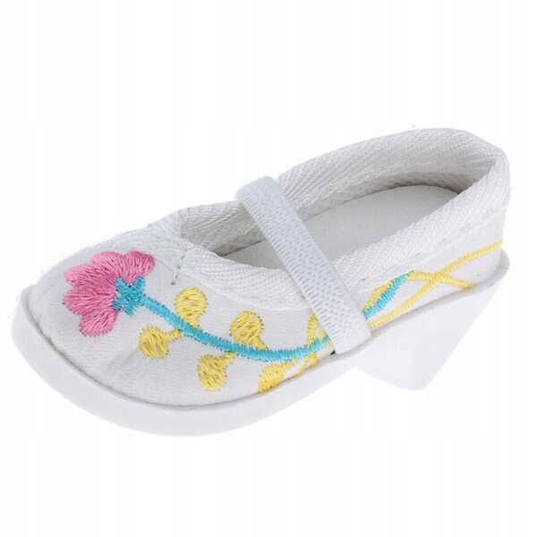 Elegante Schuhe mit Absatz für Sammler-1/3-BJD-Puppen, weiß bestickt