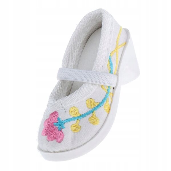 Elegante Schuhe mit Absatz für Sammler-1/3-BJD-Puppen, weiß bestickt