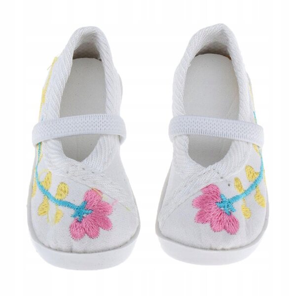 Elegante Schuhe mit Absatz für Sammler-1/3-BJD-Puppen, weiß bestickt