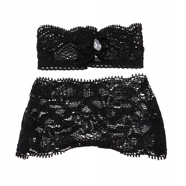Dessous-Set mit schwarzem Spitzenoberteil und Höschen für Lolita 1/4 BJD Night-Puppen