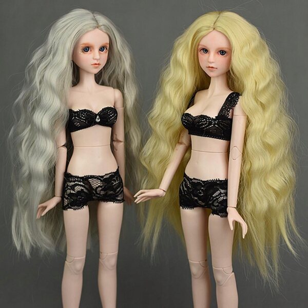Dessous-Set mit schwarzem Spitzenoberteil und Höschen für Lolita 1/4 BJD Night-Puppen