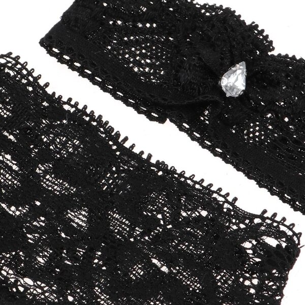 Dessous-Set mit schwarzem Spitzenoberteil und Höschen für Lolita 1/4 BJD Night-Puppen