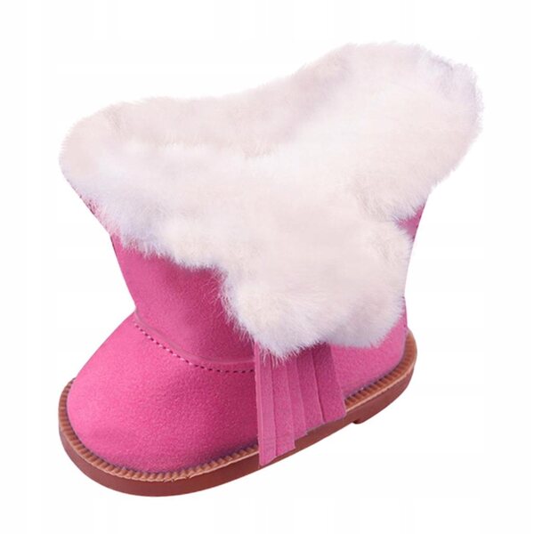 Scarpe da neve in camoscio rosa per bambole da 18 pollici con zip