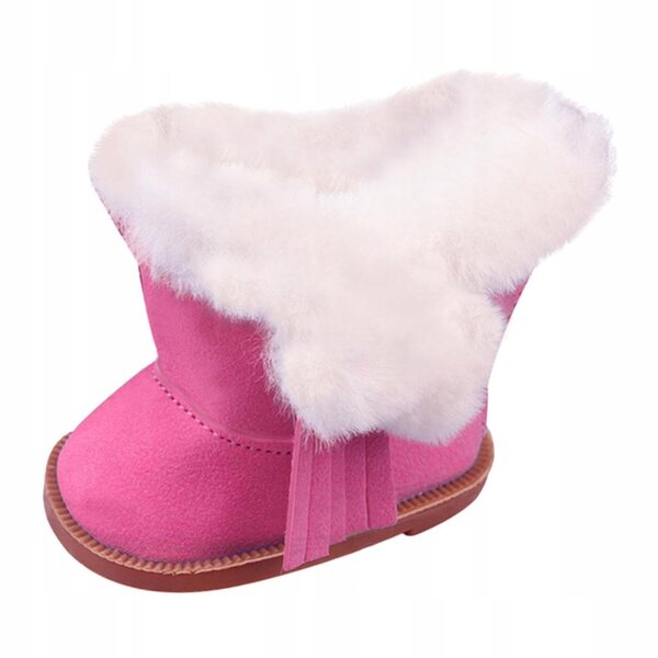 Scarpe da neve in camoscio rosa per bambole da 18 pollici con zip