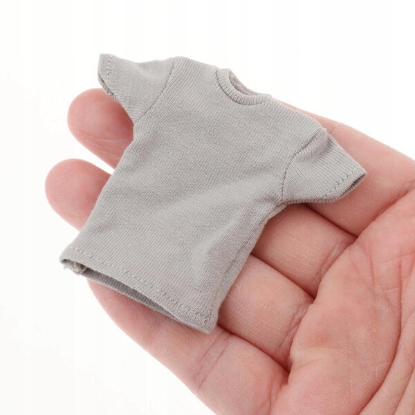 Maglietta a maniche corte per bambole 1:12 colore grigio ideale per figure femminili