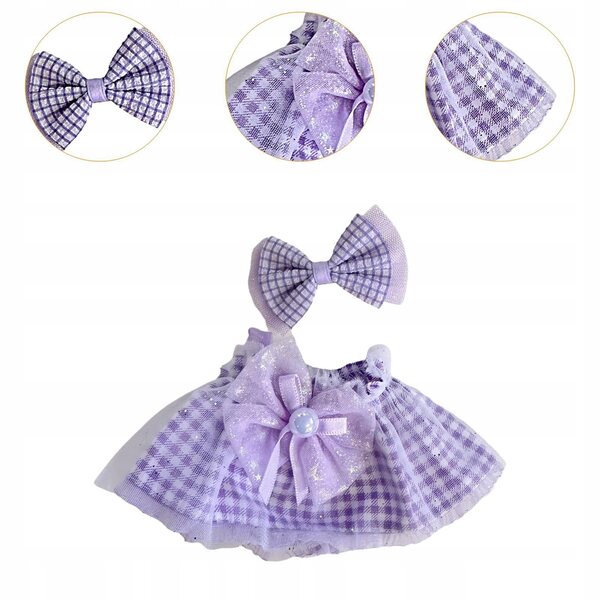 Kleidung für 20-cm-Puppen mit Haarschmuck für Mädchen, komplettes Set