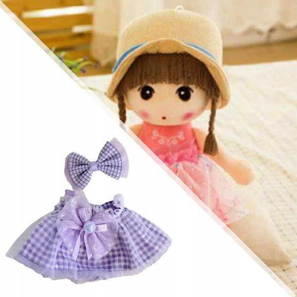 Kleidung für 20-cm-Puppen mit Haarschmuck für Mädchen, komplettes Set