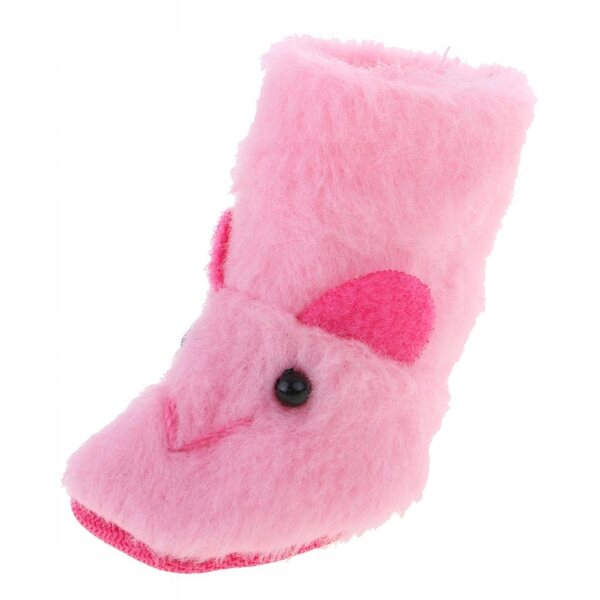 Scarpe Invernali Rosa in Peluche per Bambole Blythe 12 Pollici