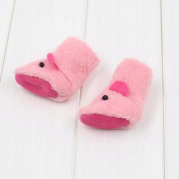 Scarpe Invernali Rosa in Peluche per Bambole Blythe 12 Pollici