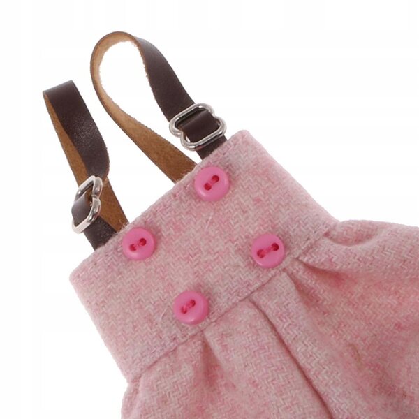 Set abbigliamento bianco e rosa per bambole 12'' - camicia e pantaloni con bretelle