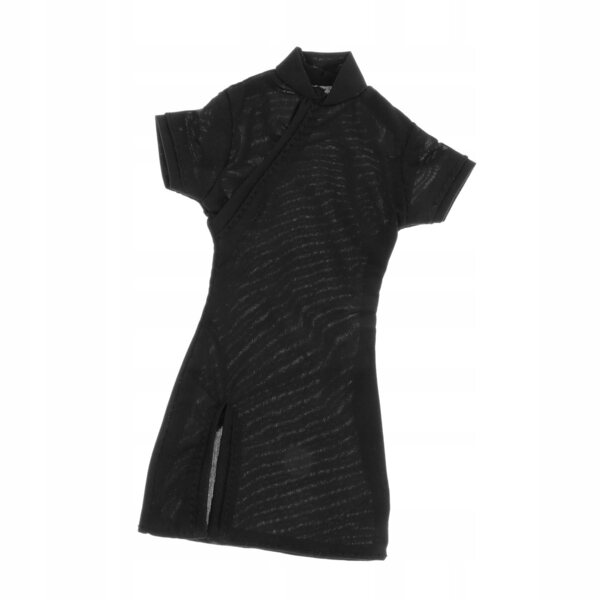Schwarzes Cheongsam-Kleid für 12-Zoll-Puppen im Maßstab 1:6, traditionelles Cosplay-Kostüm