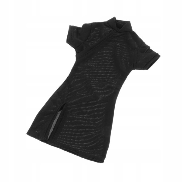 Schwarzes Cheongsam-Kleid für 12-Zoll-Puppen im Maßstab 1:6, traditionelles Cosplay-Kostüm