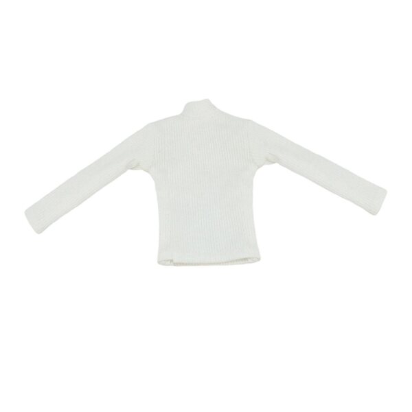 Sweter bianco in maglia per figura azione 1/6, dolcevita elegante e comodo