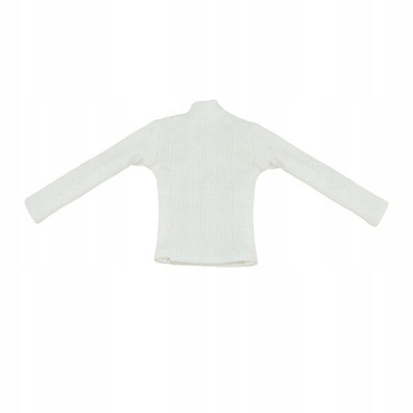 Sweter bianco in maglia per figura azione 1/6, dolcevita elegante e comodo