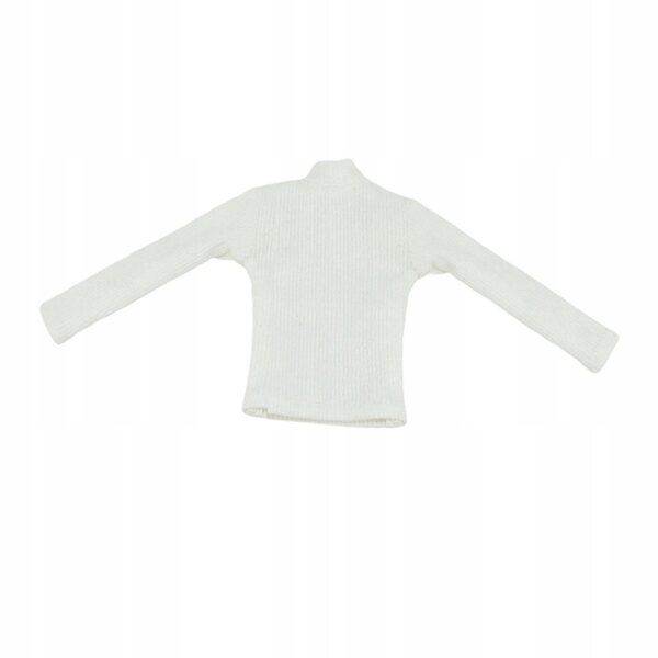 Sweter bianco in maglia per figura azione 1/6, dolcevita elegante e comodo