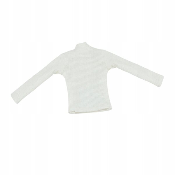 Sweter bianco in maglia per figura azione 1/6, dolcevita elegante e comodo