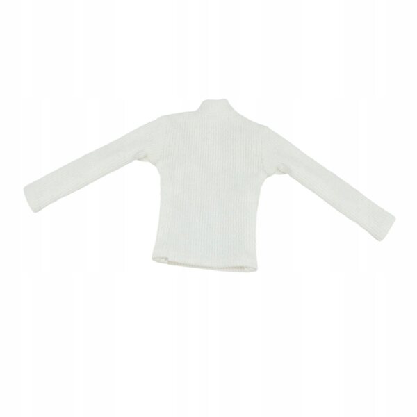 Sweter bianco in maglia per figura azione 1/6, dolcevita elegante e comodo