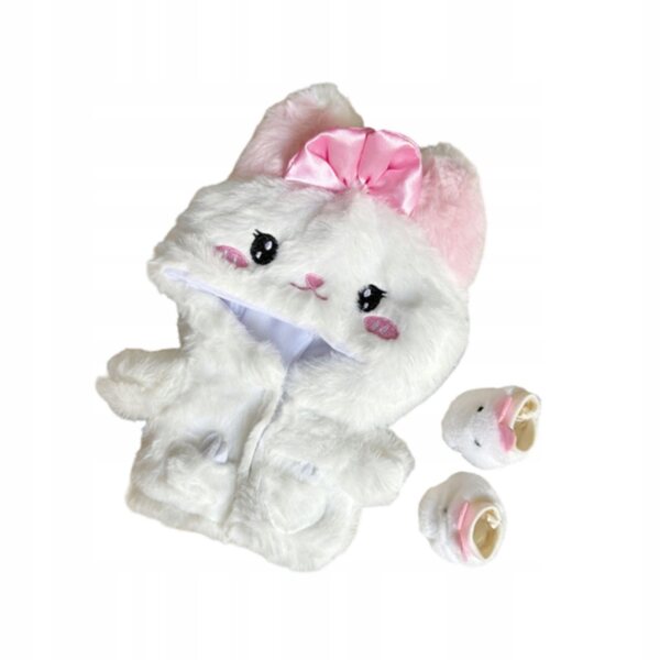 Plüschkleidung für 20-cm-Puppen mit Kapuze und Schuhen, bequem und farbenfroh