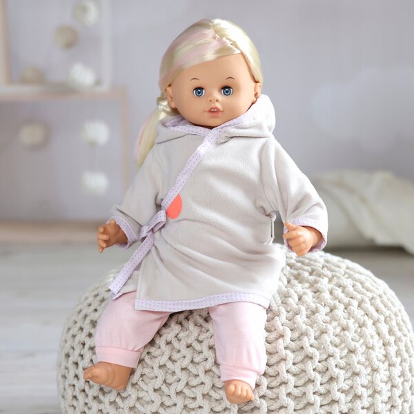 Bademantel für 45-cm-Puppe mit schwedischem Design und Neondetails