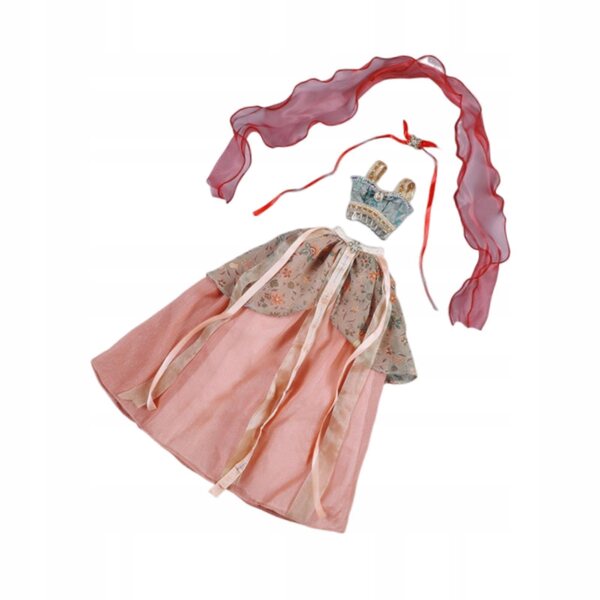 Elegantes und elegantes handgefertigtes Kleid für 60 cm große rote Puppen
