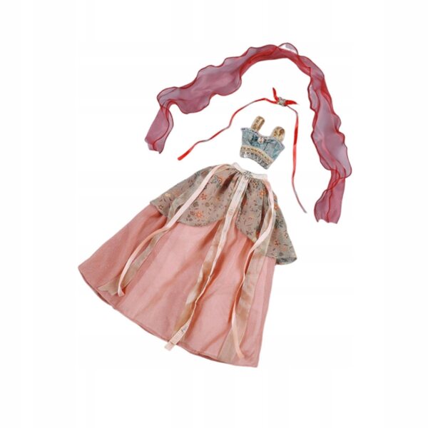 Elegantes und elegantes handgefertigtes Kleid für 60 cm große rote Puppen