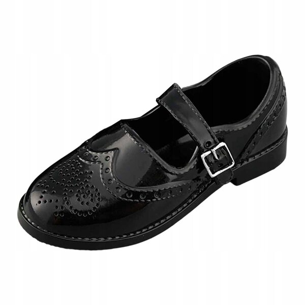 Miniature scarpe per bambole Brogues classici britannici in scala 1/4 nere