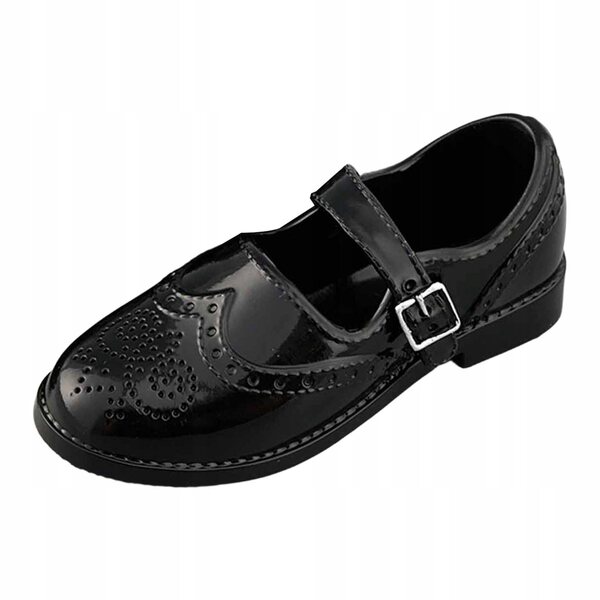 Miniature scarpe per bambole Brogues classici britannici in scala 1/4 nere