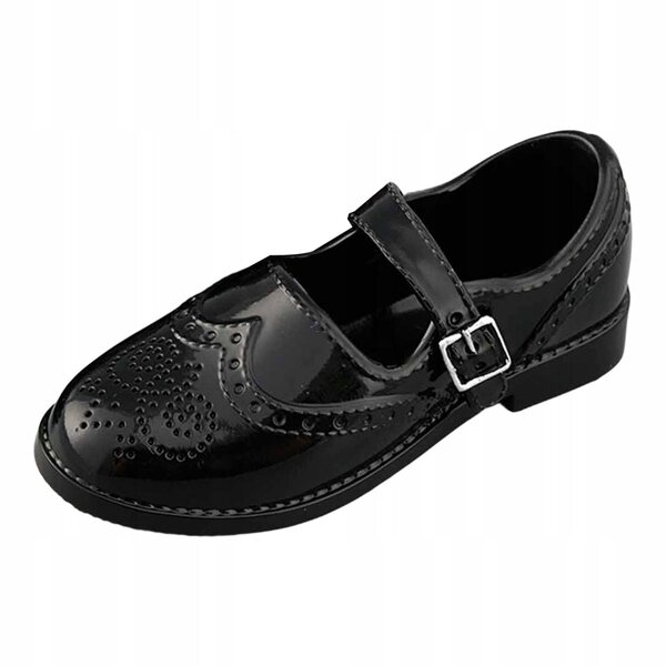 Miniature scarpe per bambole Brogues classici britannici in scala 1/4 nere