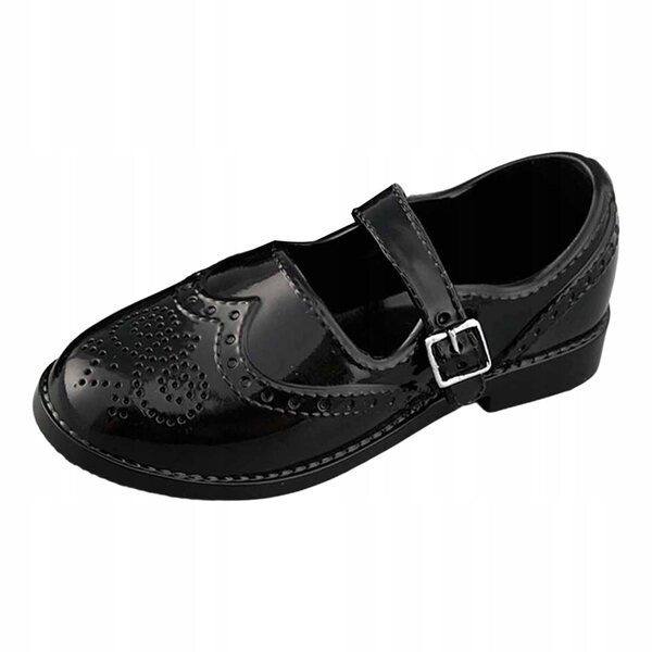 Miniature scarpe per bambole Brogues classici britannici in scala 1/4 nere