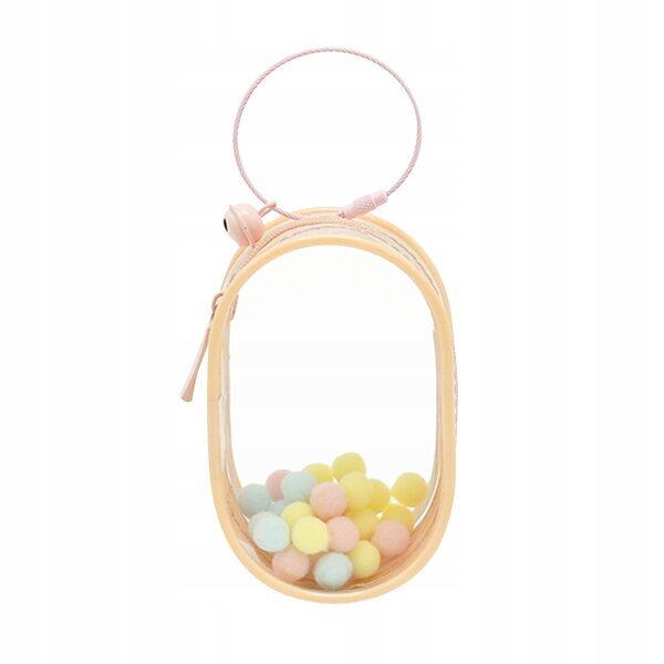 Kleine transparente, staub- und wasserdichte Puppentasche, rosa