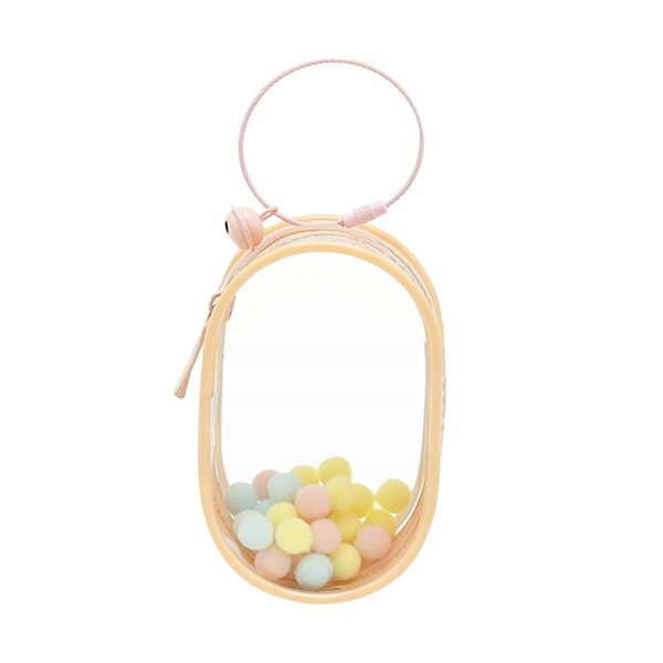 Kleine transparente, staub- und wasserdichte Puppentasche, rosa
