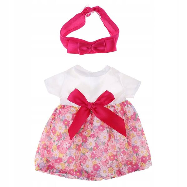 Gonna estiva rosa per bambole Mellchan 25 cm con fascetta per capelli