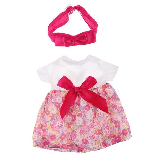 Gonna estiva rosa per bambole Mellchan 25 cm con fascetta per capelli