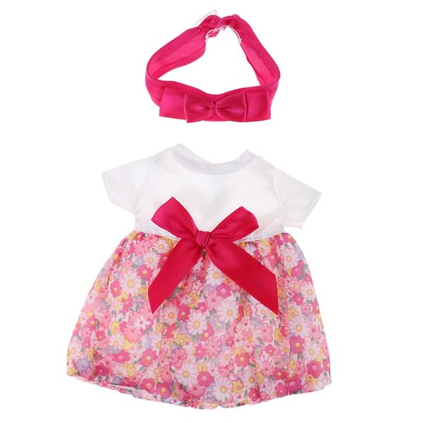 Gonna estiva rosa per bambole Mellchan 25 cm con fascetta per capelli