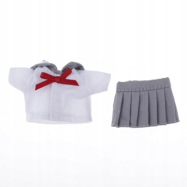 Hellgraue Mini-Schuluniform für Obitsu11 und ähnliche Puppen, lässiger Stil