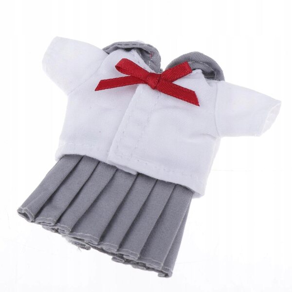 Hellgraue Mini-Schuluniform für Obitsu11 und ähnliche Puppen, lässiger Stil
