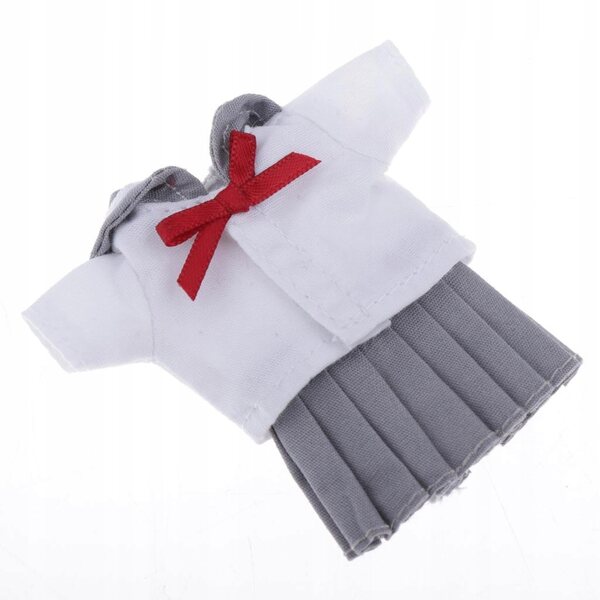 Hellgraue Mini-Schuluniform für Obitsu11 und ähnliche Puppen, lässiger Stil