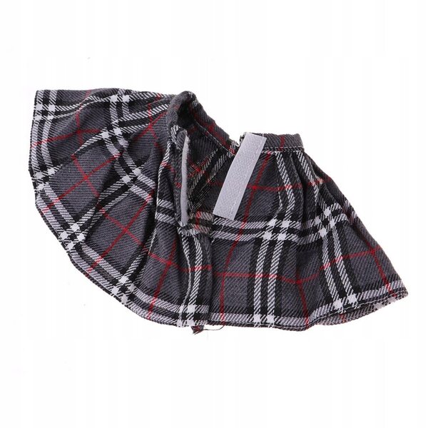 Handgefertigtes Kleidungsset für 1/3 Puppen mit kariertem Rock, Socken und Krawatte