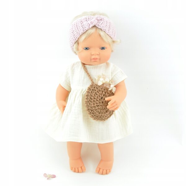 Fascia in lana rosa per bambole Miniland 38 cm e Paola Reina 34 cm