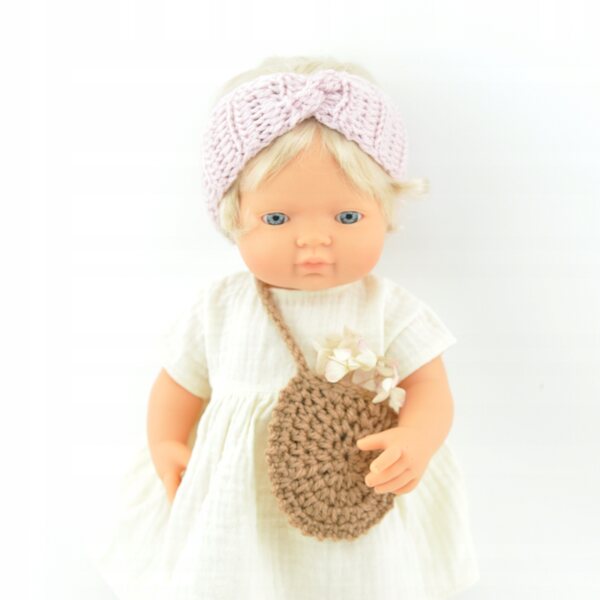 Fascia in lana rosa per bambole Miniland 38 cm e Paola Reina 34 cm