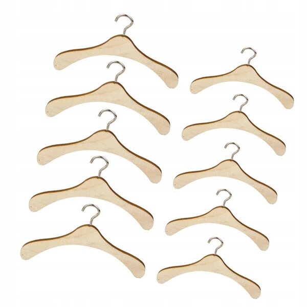 Set da 10 Appendini in Legno per Bambole 1/6 e 1/4 - 5 Pezzi Ciascuno